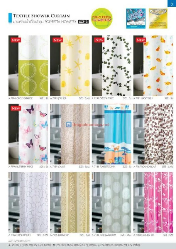 Rèm phòng tắm Thái Lan cao cấp
