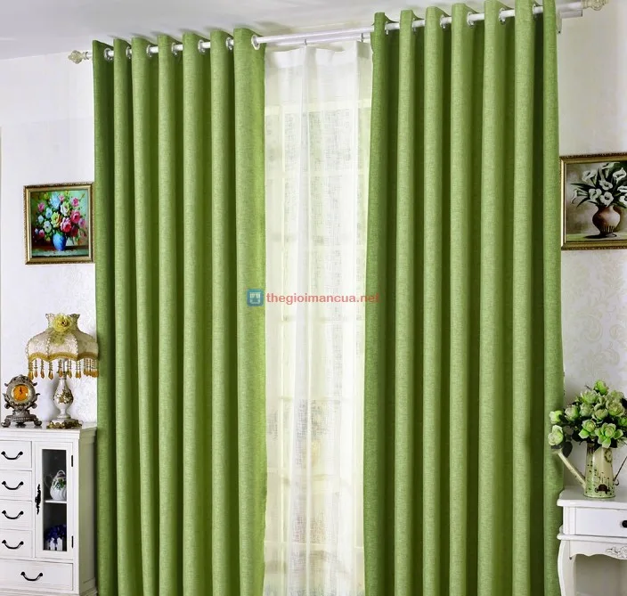 Rèm vải màu xanh MV26