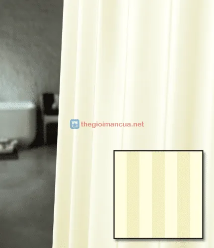 Rèm phòng tắm sọc màu kem RT21