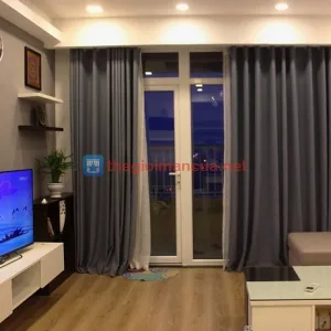 Màn vải đẹp cản nắng một màu xám